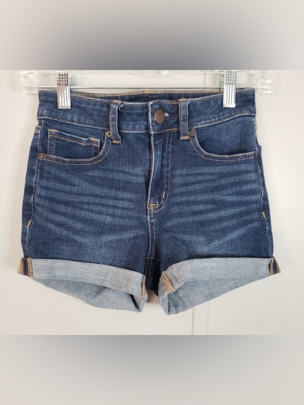 Aero High Rise Midi Jean Shorts